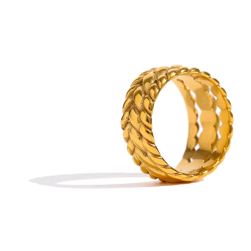 Serpent Textured triple Stacking Ring