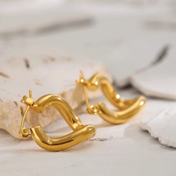 Molten Ovate Hoop Earrings