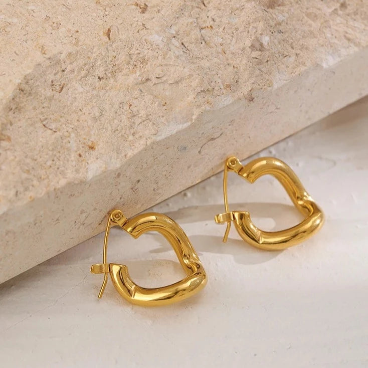 Molten Ovate Hoop Earrings