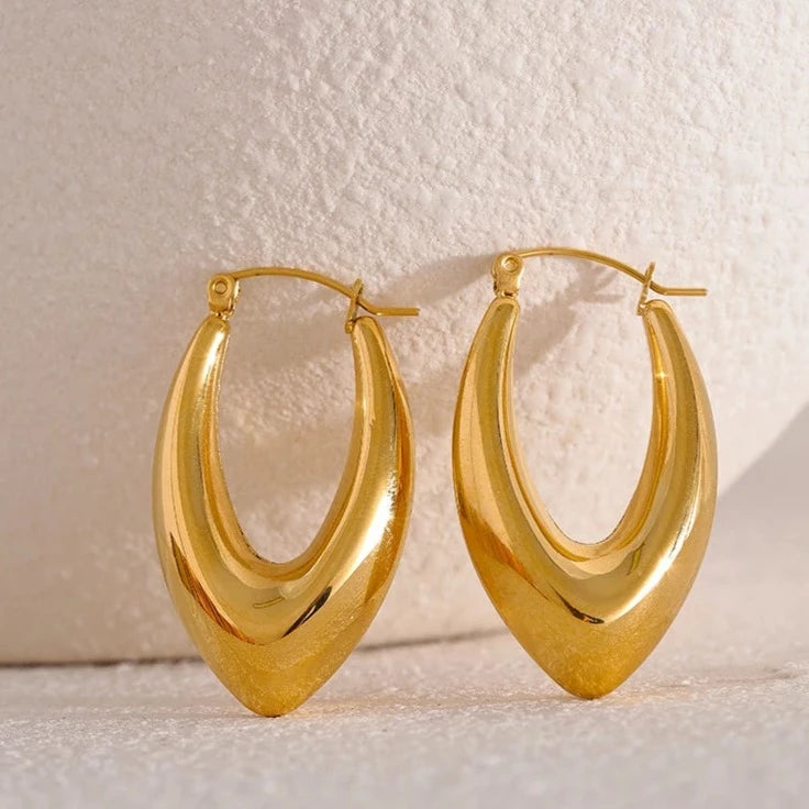 Squiggle Curve Enamel Hoop Earrings