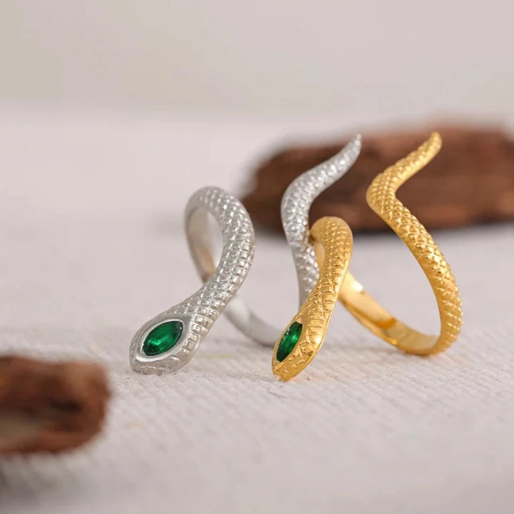 Astra Coiled Serpent snake Ring