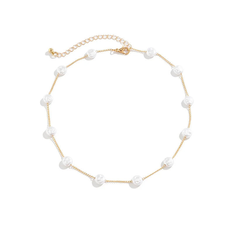 Oval Round Pearl Bead Chain