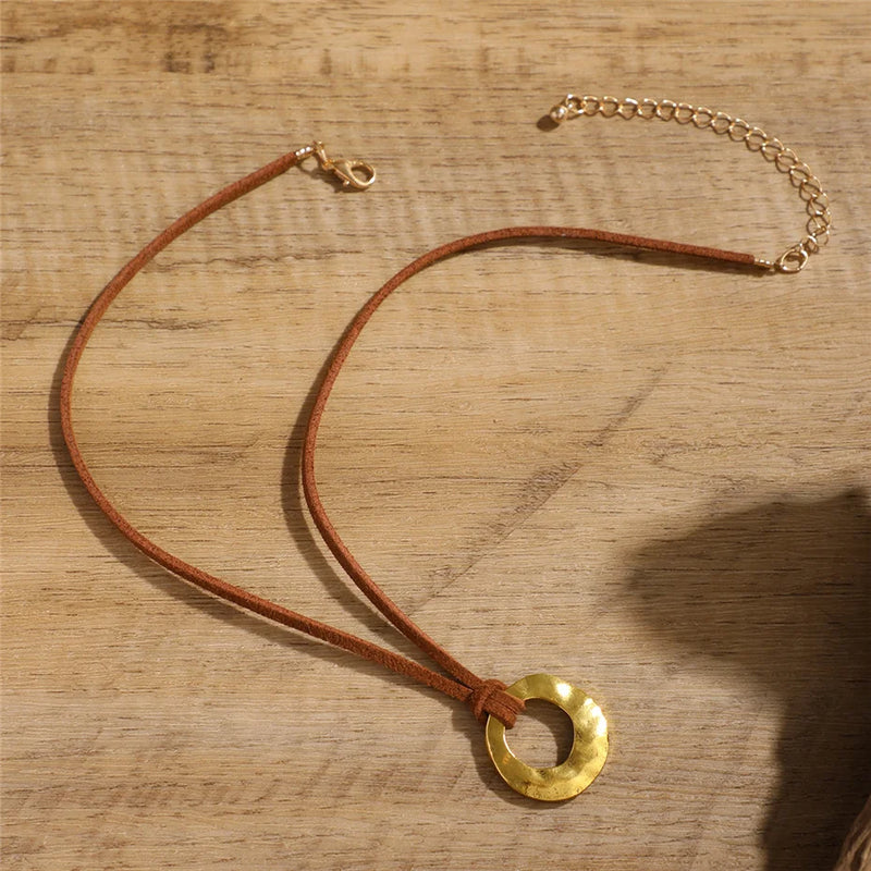 Harmonia Leather Gold Pendant