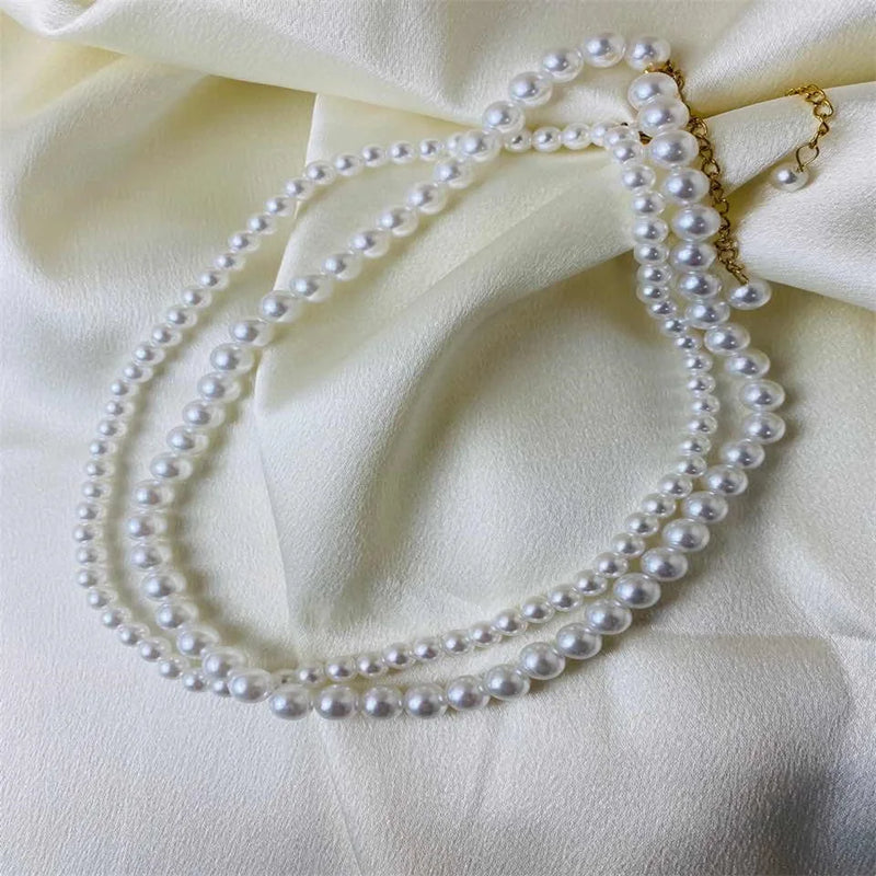 Round White Pearl Necklace