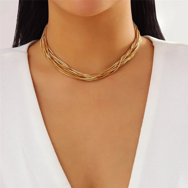 Elegant Copper Plated Gold & Silver Chain