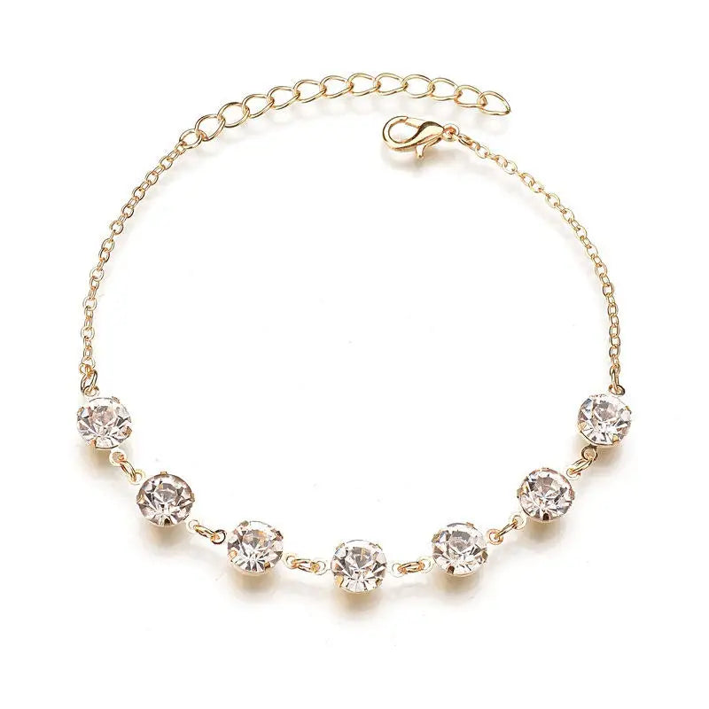 Diamond Half Round anklet