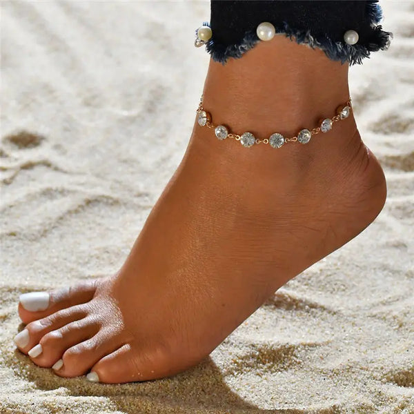 Diamond Half Round anklet