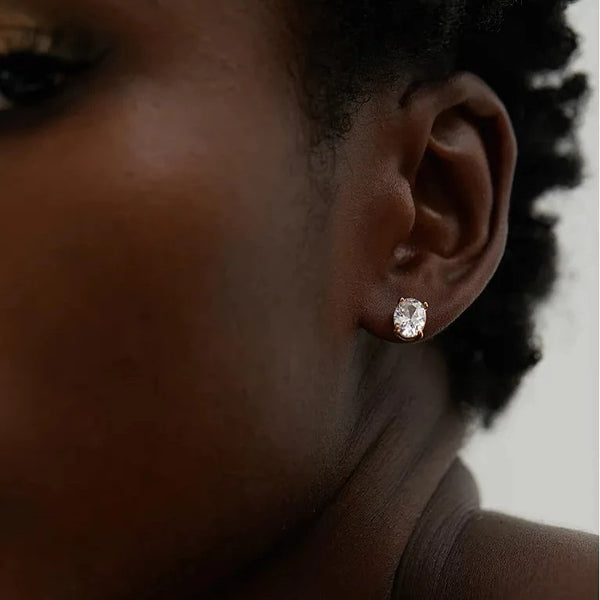 Single Cubic Stud Earrings